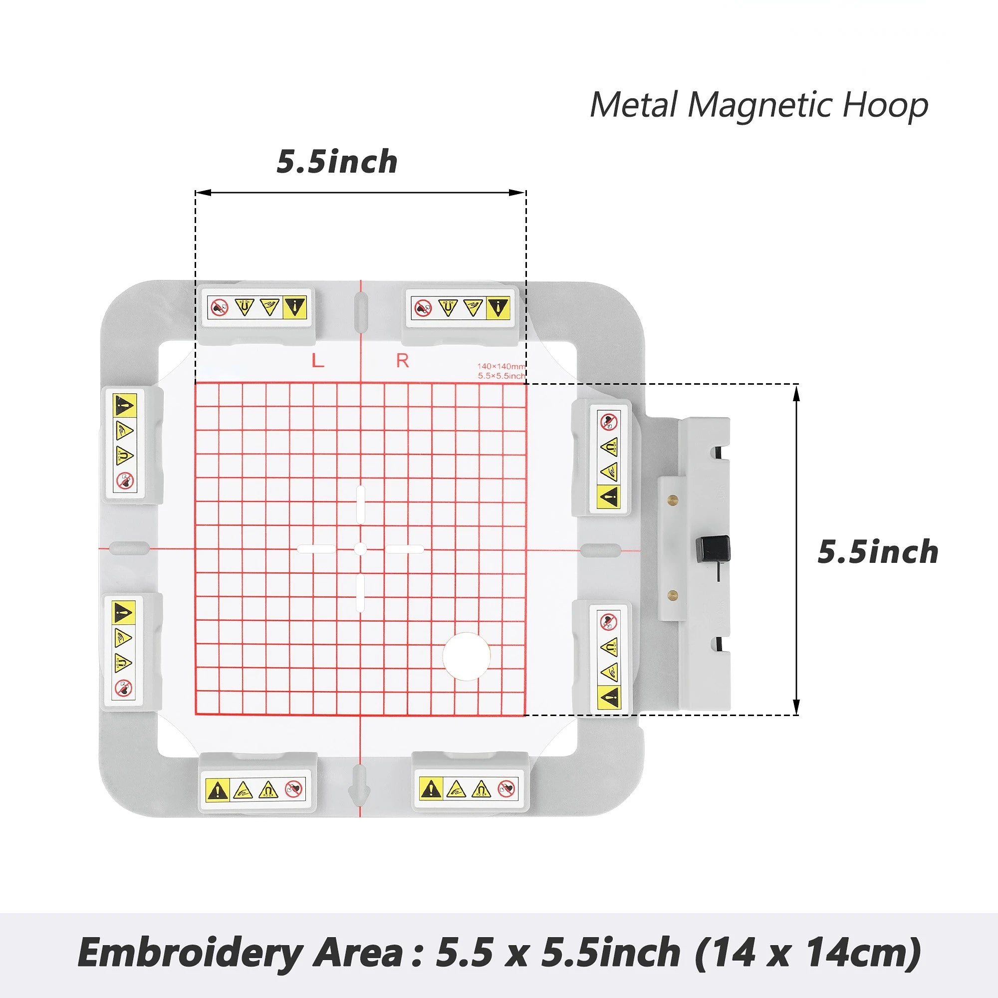 Telaio magnetico in metallo per macchina da ricamo Poolin EOC06, nessun segno del telaio, intelaiatura rapida, tensione uniforme, durevole