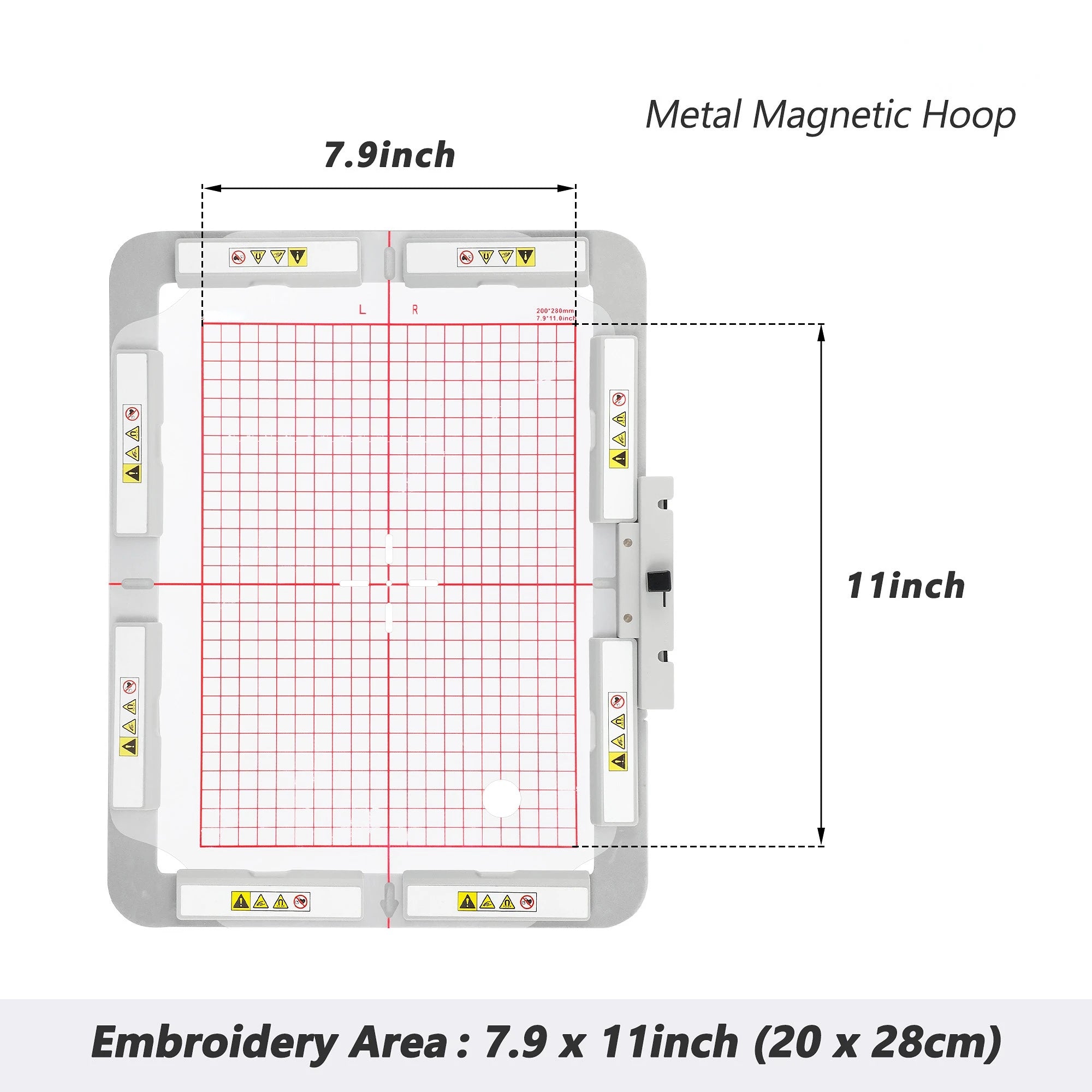 Telaio magnetico in metallo per macchina da ricamo Poolin EOC06, nessun segno del telaio, intelaiatura rapida, tensione uniforme, durevole