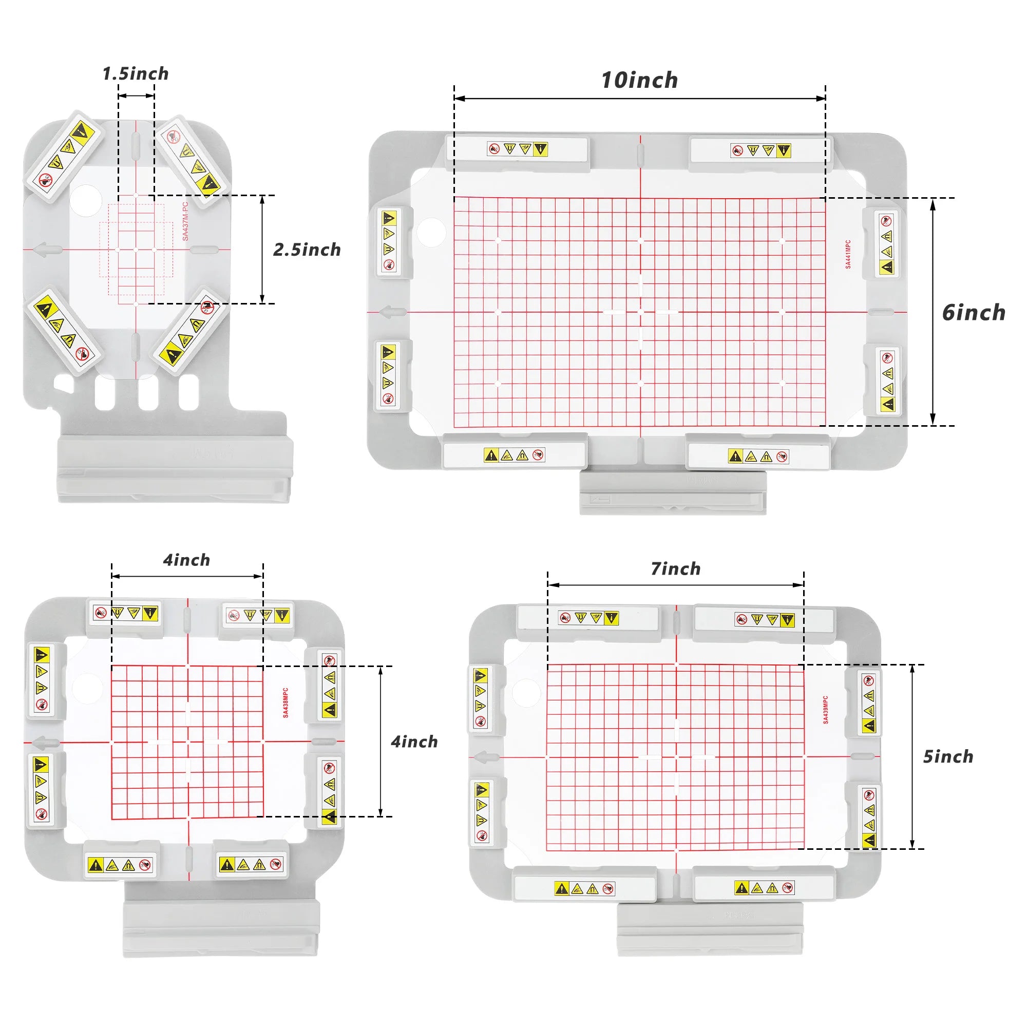 Telaio magnetico/in metallo per macchine da ricamo Brother/Babylock INNOV-is: 1500D, 2200D, 2500D, 2800D 4000D 5000D (4in1-BMK)