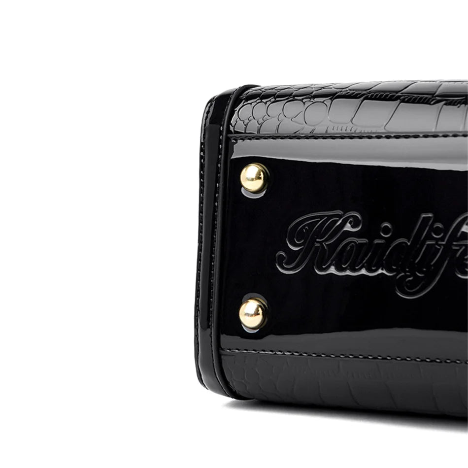 Borse a mano da donna di lusso in pelle verniciata Borsa a tracolla da donna con motivo coccodrillo firmato Nuove borse a tracolla da donna