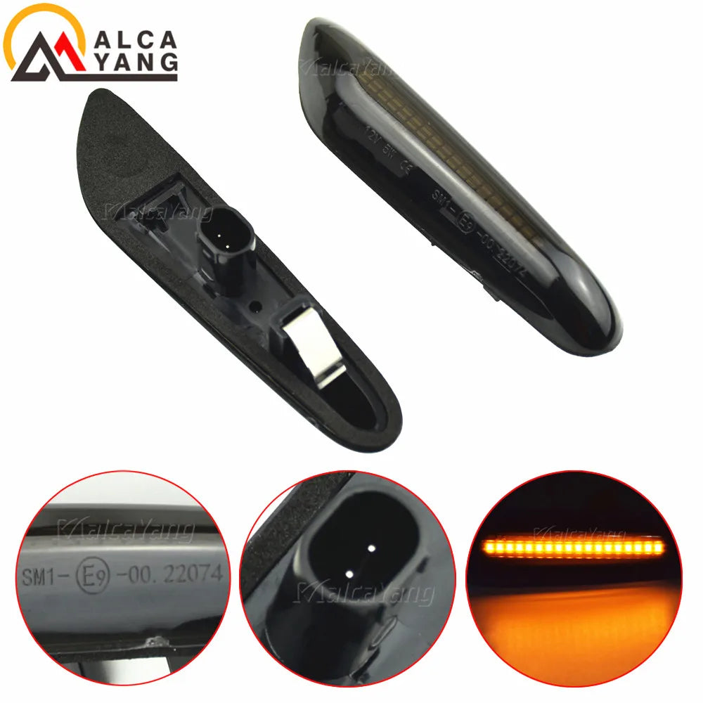 Dynamic LED Turn Signal Light Side Marker For BMW E60 E61 E90 E91 E87 E81 E83 E84 E88 E92 E93 E82 E46 1 3 5 Series X1 X3 2004