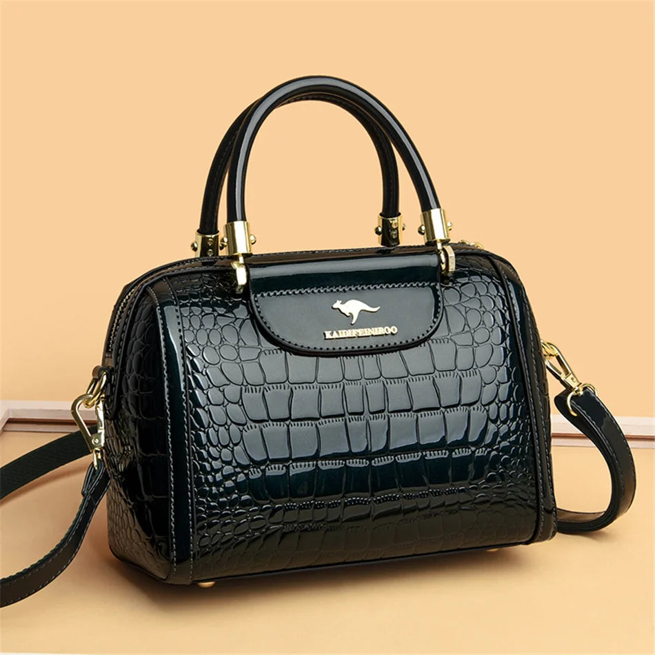 Borse a mano da donna di lusso in pelle verniciata Borsa a tracolla da donna con motivo coccodrillo firmato Nuove borse a tracolla da donna