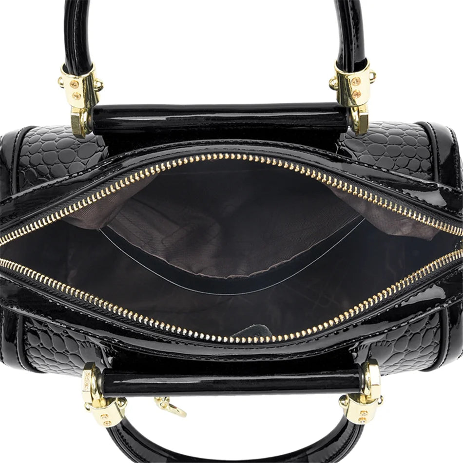 Borse a mano da donna di lusso in pelle verniciata Borsa a tracolla da donna con motivo coccodrillo firmato Nuove borse a tracolla da donna
