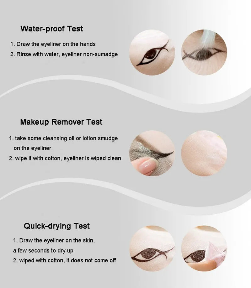 Music Flower 2-in-1 Bruine + Zwarte Eyeliner Gel Make-up Waterdichte Oogliner Kit Oogmake-up Tool Met Kwast 24 Uur Langhoudend