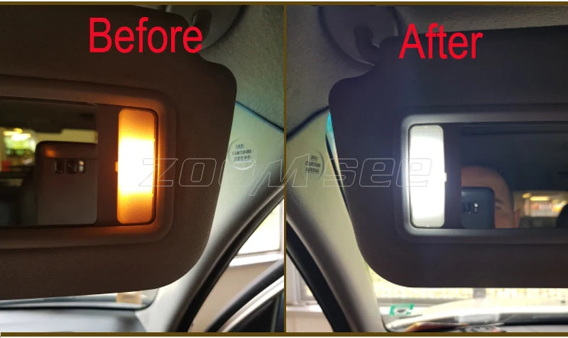 Perfect White Canbus LED interior dome indoor bulb + customized vanity mirror light kit For Nissan Patrol Y61 Y62 2000-2019