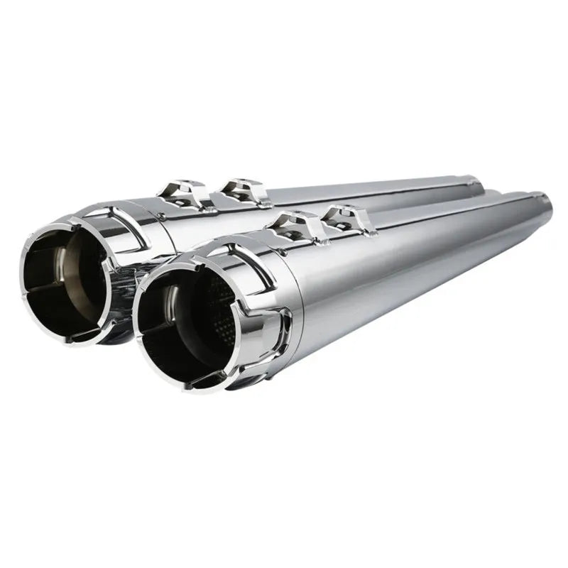 Motorcycle 4" Slip On Mufflers Dual Exhaust Pipes For Harley Touring Road King Road Glide Electra Glide 1995-2016 Black/Chrome