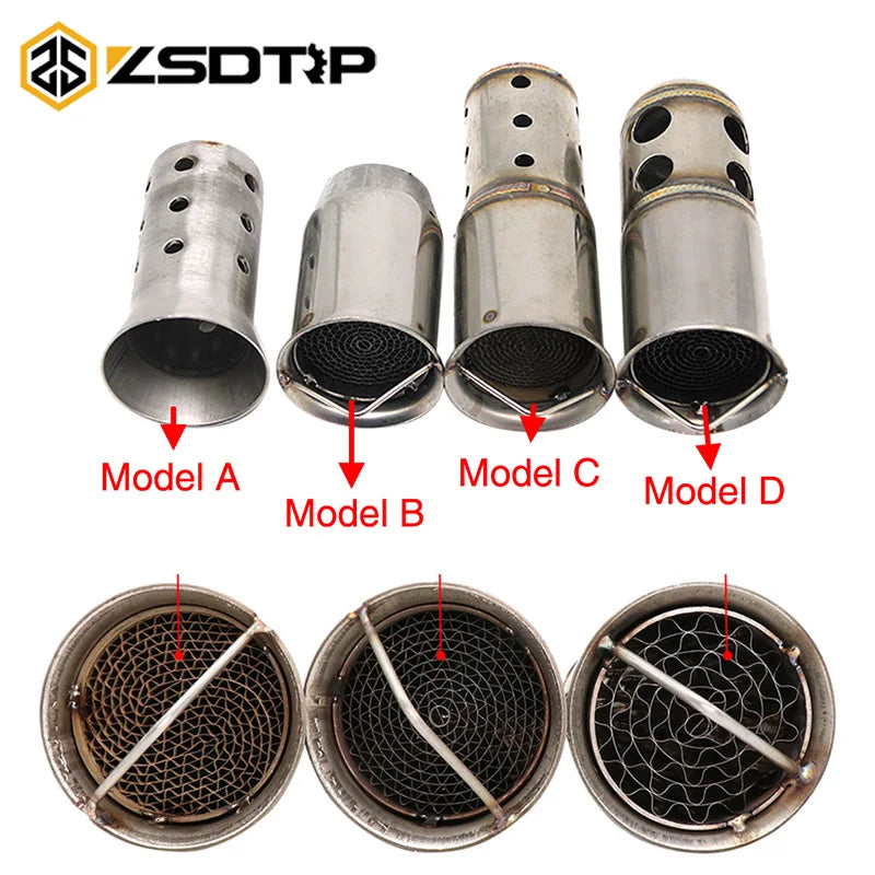 ZSDTRP 50.8mm 60mm Motorbike Universal Front Catalyst DB Killer for Motorcycle Exhaust Muffler