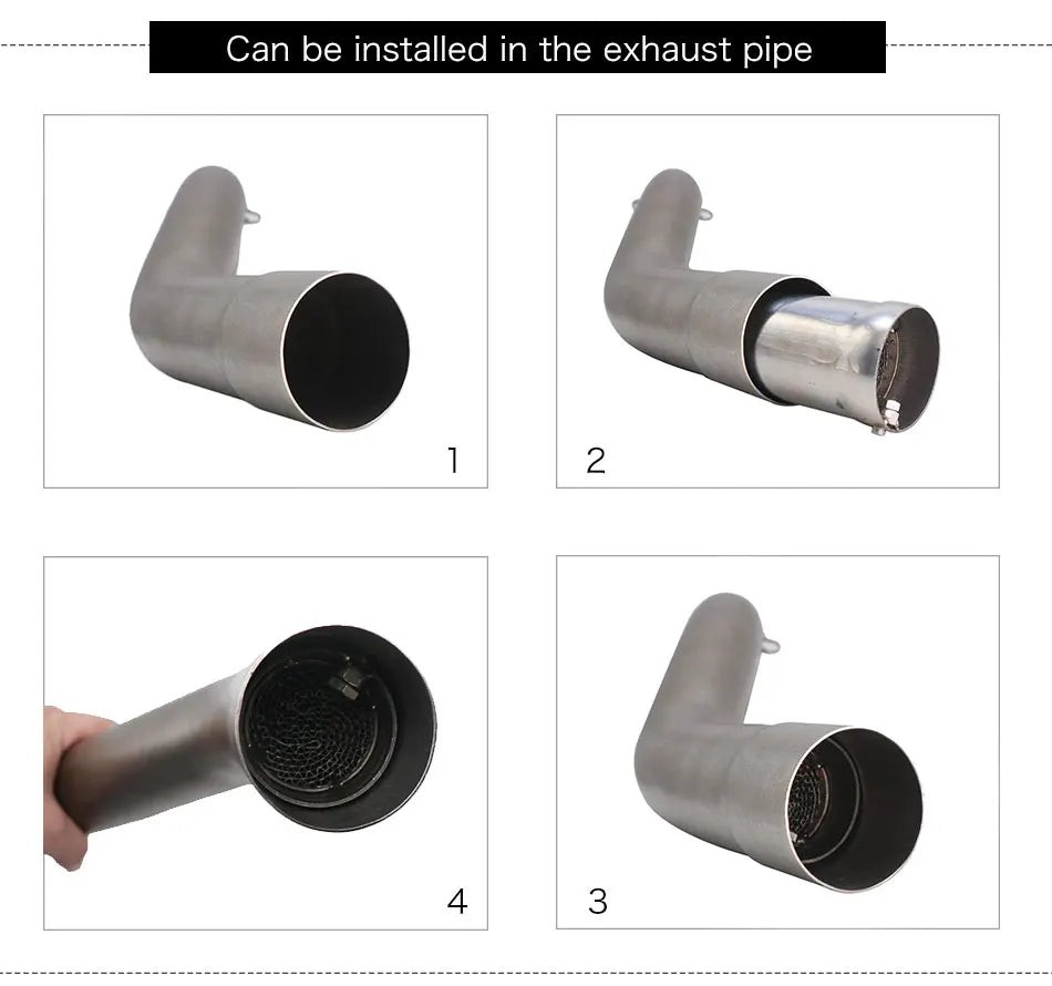 ZSDTRP 50.8mm 60mm Motorbike Universal Front Catalyst DB Killer for Motorcycle Exhaust Muffler