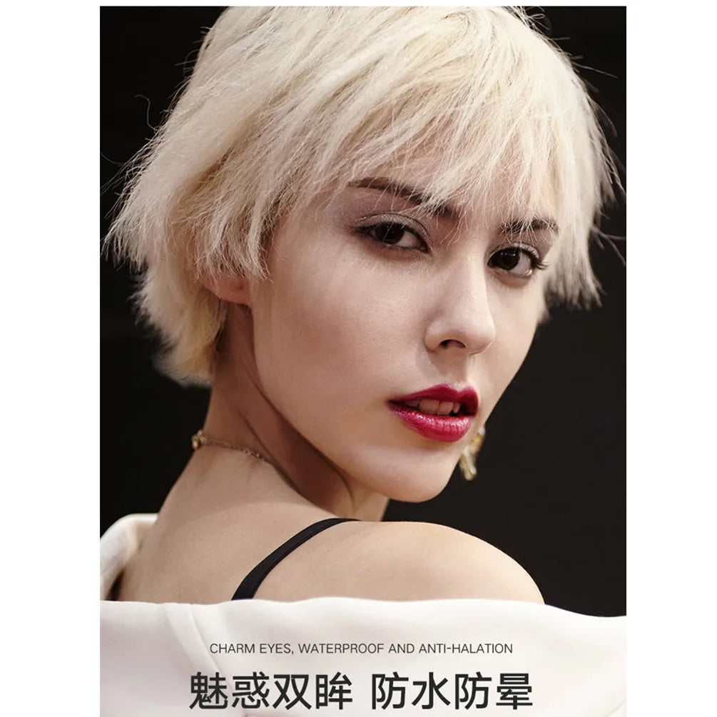 Music Flower 2-in-1 Bruine + Zwarte Eyeliner Gel Make-up Waterdichte Oogliner Kit Oogmake-up Tool Met Kwast 24 Uur Langhoudend
