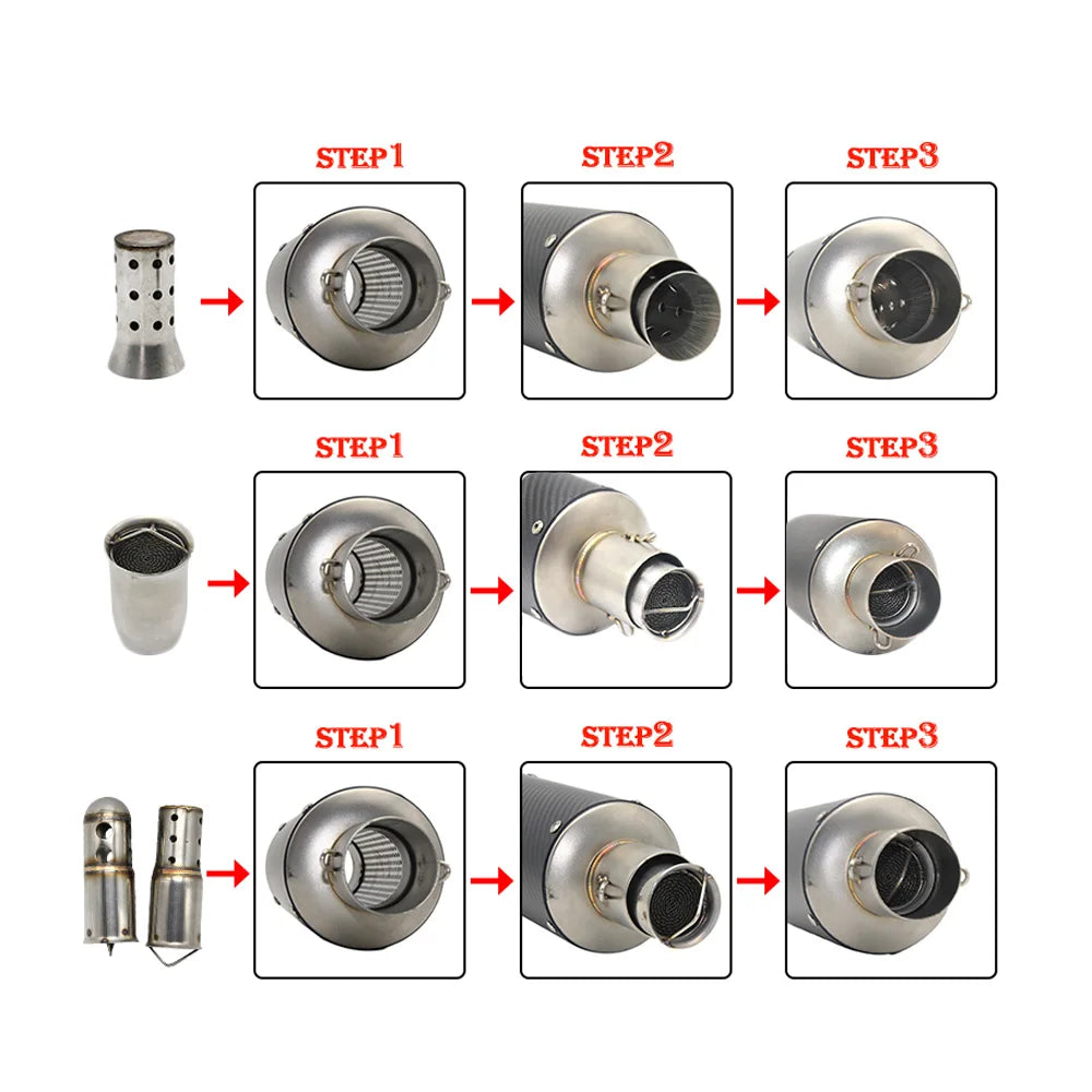 ZSDTRP 50.8mm 60mm Motorbike Universal Front Catalyst DB Killer for Motorcycle Exhaust Muffler