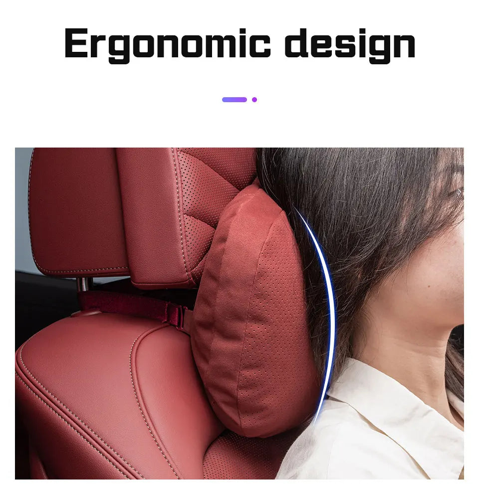 Suede Car Neck Pillow Headrest/Lumbar Support For BAIC JISHI polestone 01 Rox 01 Breathable Cotton Waist Cushion Accessories
