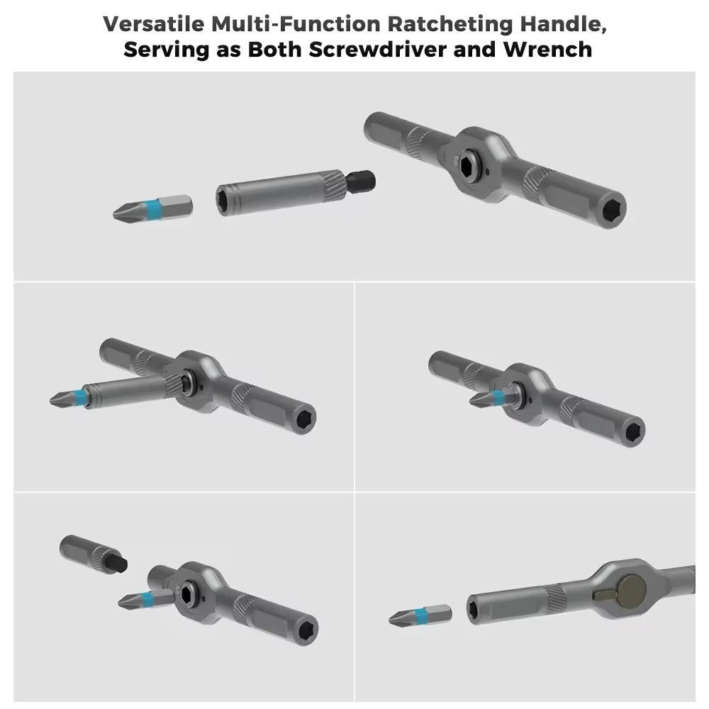 Set di cacciaviti a cricchetto magnetici senza fili 42 in 1 portatile mini maniglia kit di attrezzi di precisione per la riparazione domestica