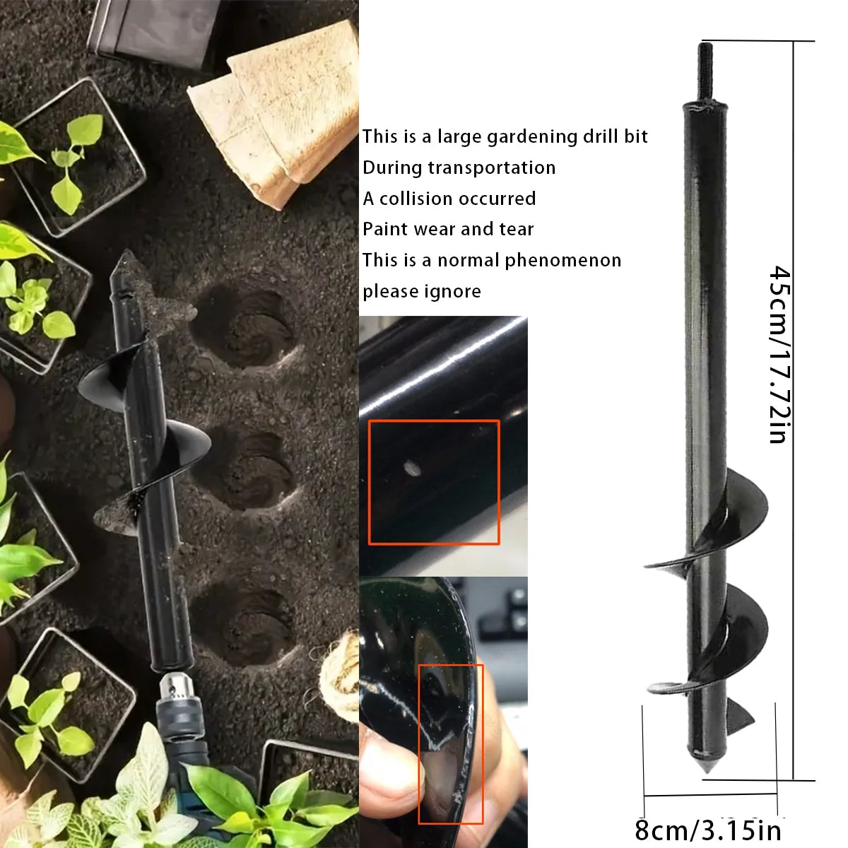 Spiraal boorbit - Spiraalboorbit voor thuis aanplanten - Plantgereedschap voor het losmaken van de grond en het graven van gaten, tuinboorbit,
