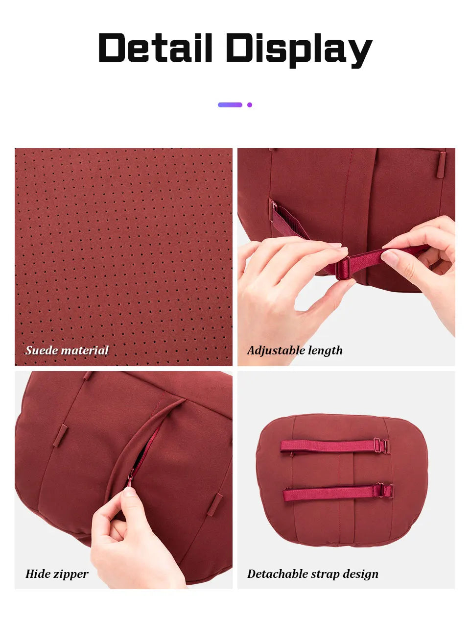 Suede Car Neck Pillow Headrest/Lumbar Support For BAIC JISHI polestone 01 Rox 01 Breathable Cotton Waist Cushion Accessories