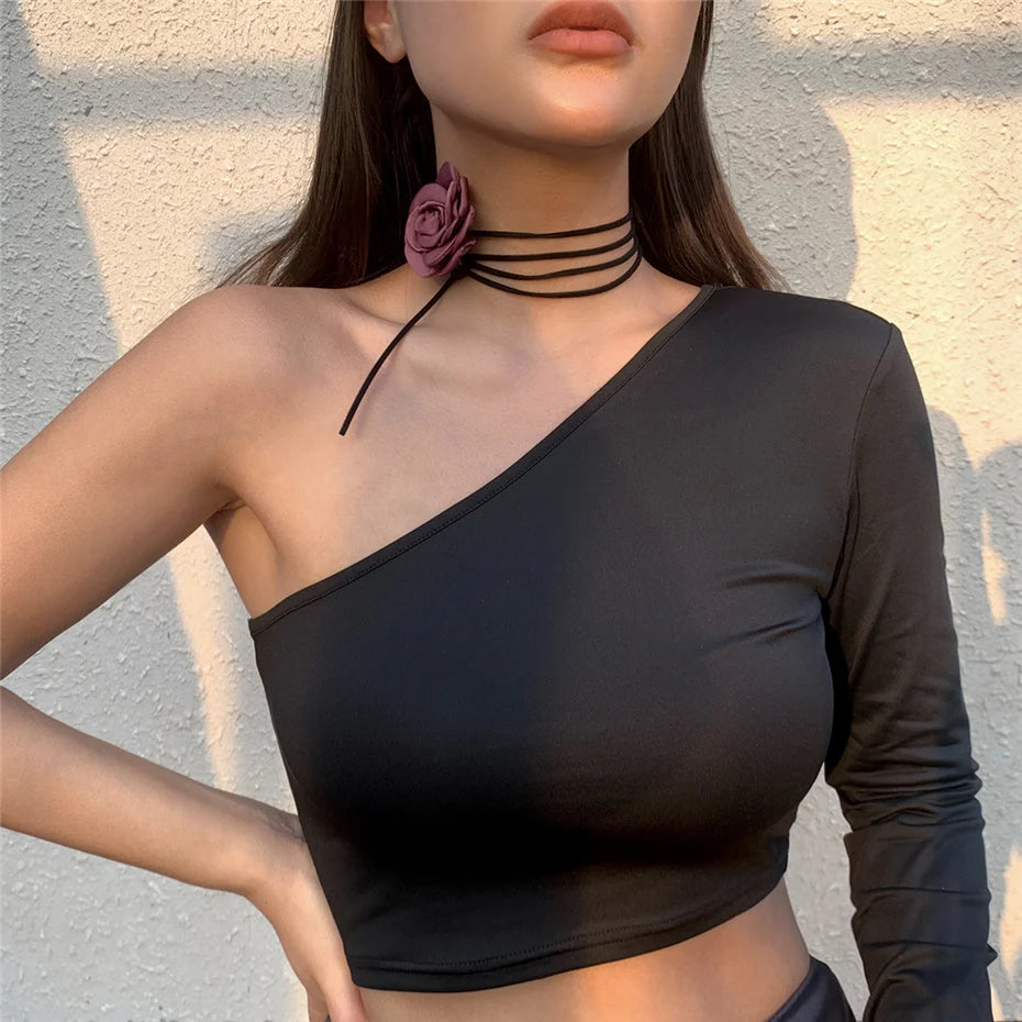 Collana girocollo con catena alla clavicola in corda regolabile in stile gotico romantico a forma di rosa grande, per donne e ragazze, accessori Y2K, stile coreano