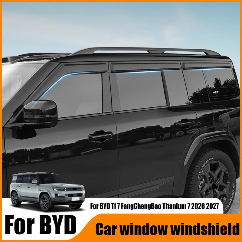 For BYD Ti7 FangChengBao Titanium 7 2026 2027 Widening and thickening waterproof rain eyebrows for car windows and rain barriers
