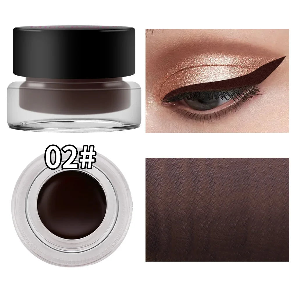 Miss Rose Zwarte Eyeliner Pen Make-up Gel Oogschaduw Eyeliner Kajal Oogschittering Cosmetica