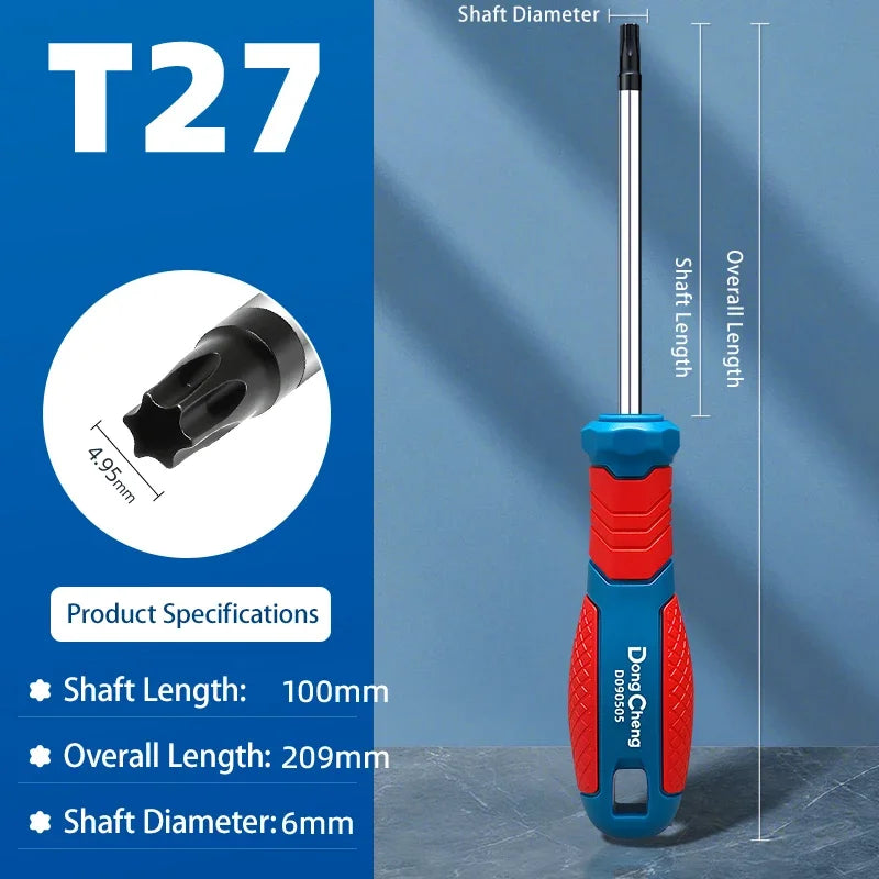 Industriële Torx schroevendraaier, S2 gelegeerd staal, zeskantschroevendraaier met middengat, T8, T10, T15, T20, T25, T27, T30, T40