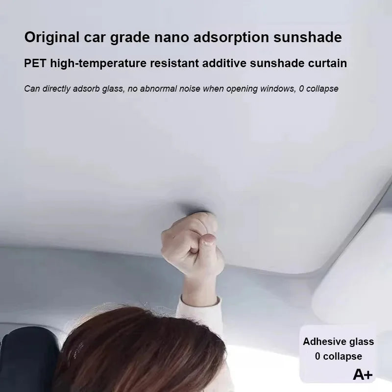 For Porsche Taycan Static Sunshade Sunroof Sunscreen Electrostatic Adhesion UV Protection Roof Cover Heat Insulation Shade Panel