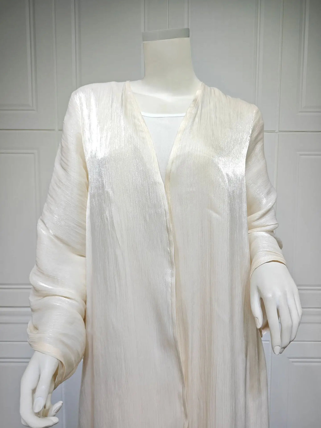 Eid Zijdeachtige Abaya's voor Vrouwen Moslim Jalabiya Ramadan Jurk met Knopen Mouwen Ramadan Kaftan Feestjurken Vestido Largo Cardigan