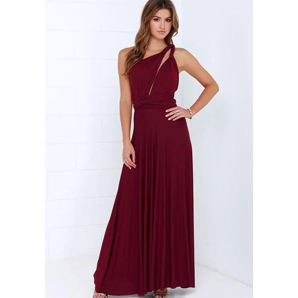 Sexy Vrouwen Multiway Wrap Convertible Boho Maxi Club Rode Bandage Lange Jurk Feest Bruidsmeisje Infinity Robe Longue Femme
