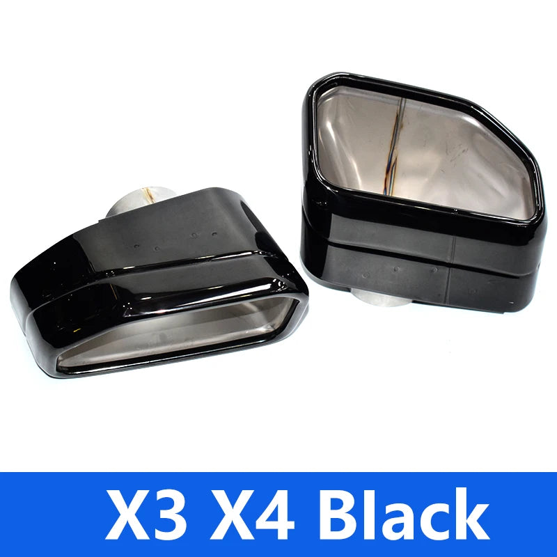 for 2018-2023 BMW X3 X4 G01 G08 G02 Exhaust Upgrade M40i Square Black Stainless Steel Muffler Tip Tailpipe Exhaust Tip