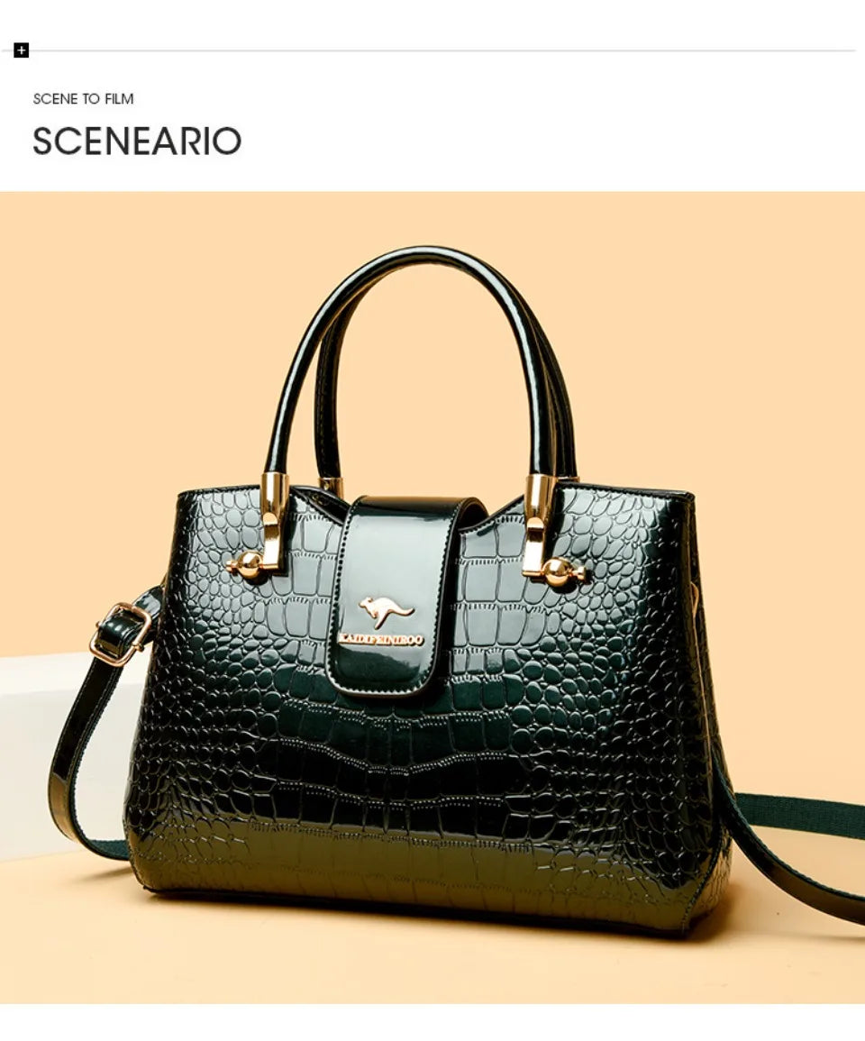KAIDIFEINIROO Borsa a tracolla casual da donna in pelle PU con tracolla a marsupio, grande capacità, tre strati