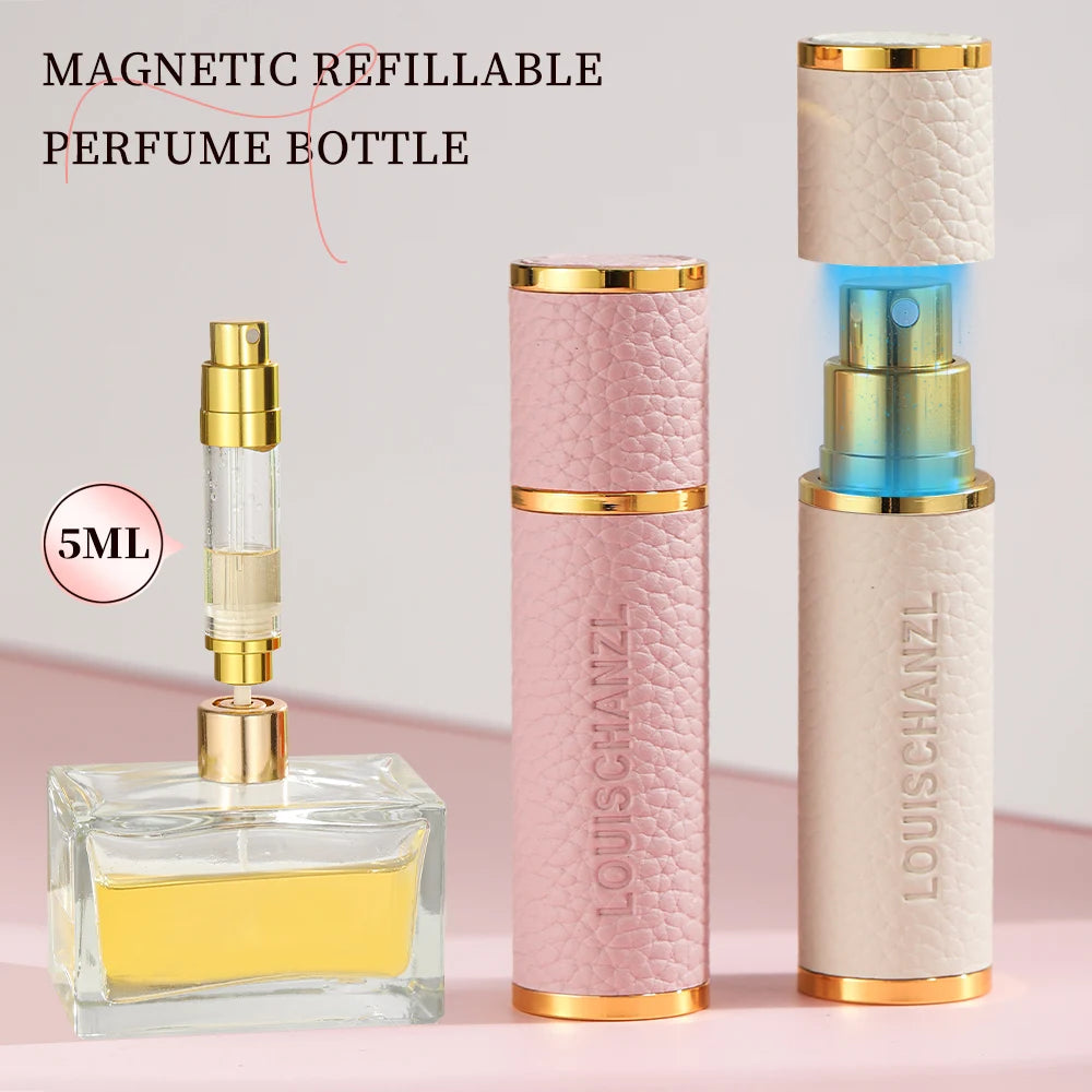Louischanzl magneet Parfum Verstuiver Draagbare lederen Verstuiver voor aan boord Strakke afdichting Reizen Parfum Spray cadeau 5ml