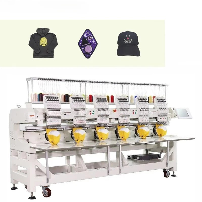 Macchina da ricamo per capi T-shirt di alta qualità, macchina da ricamo computerizzata a una testa, macchina da ricamo piatta per abbigliamento