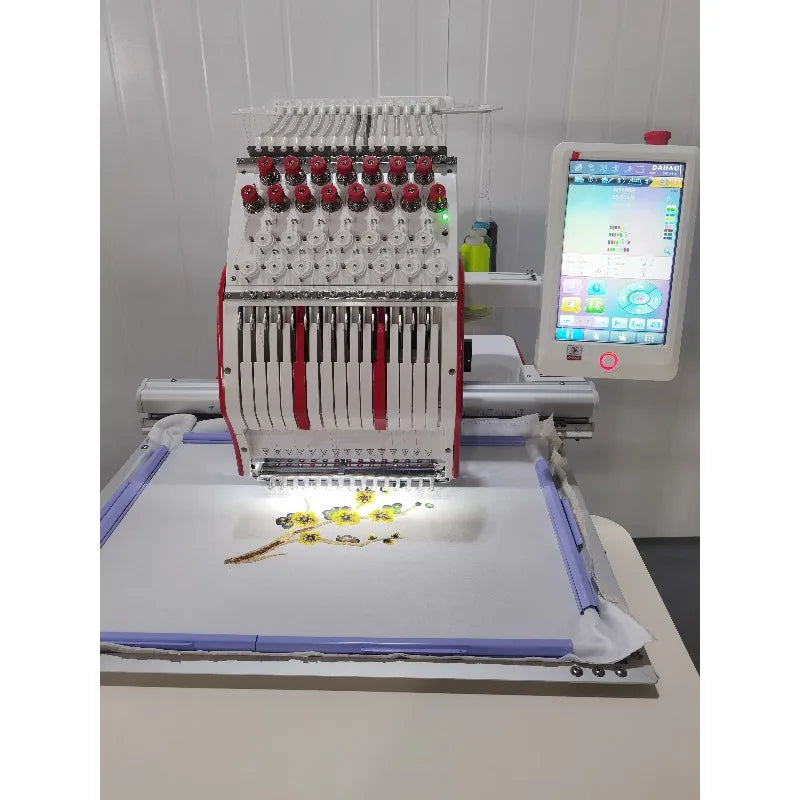Computerized Embroidery Machine T-shirt Logo Cap Embroidery Industrial Grade Smart Motor High Speed for Home Business