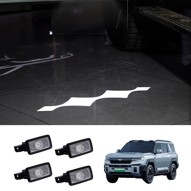 Auto Door Welcome Light For BYD Leopard 8 Denza B8 2024+ HD Atmosphere Light Laser Ground Light Exterior Upgrade Car Accessories