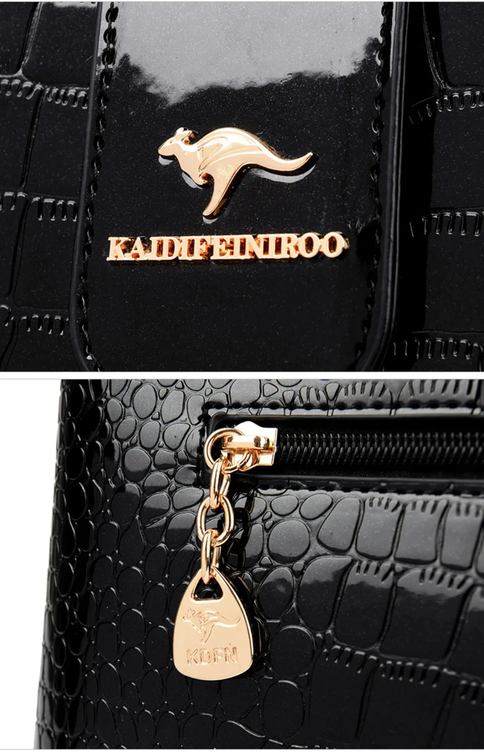 KAIDIFEINIROO Borsa a tracolla casual da donna in pelle PU con tracolla a marsupio, grande capacità, tre strati