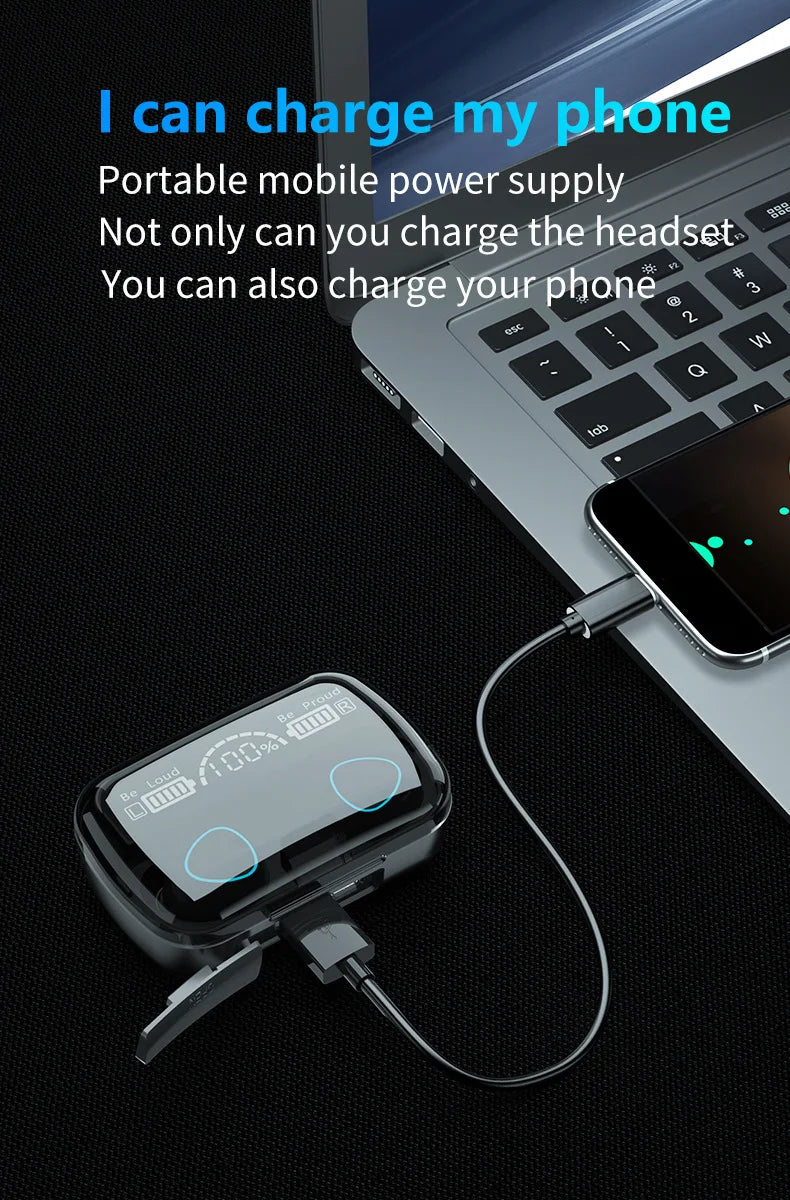 Auricolari M10 Nuovi Arrivi Cuffie Wireless Auricolari di Alta Qualità Suono Perfetto Sport Giochi Musica Cuffie BT con Power Bank