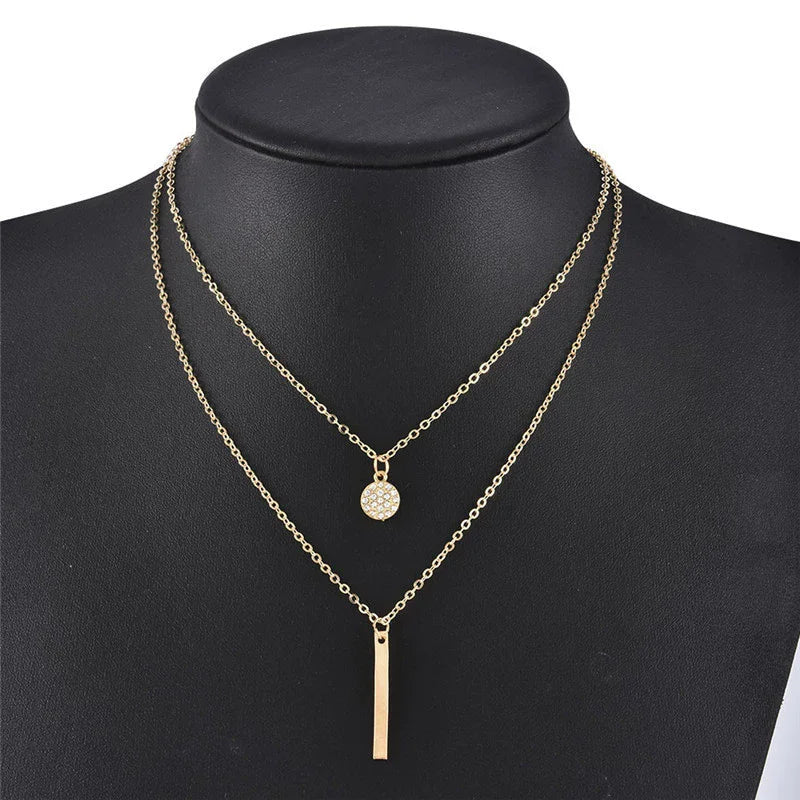 Collana Girocollo a Doppio Strato in Argento Sterling 925 alla Moda, per Donne, Catenina Sottile, Gioielli di Lusso, Regalo