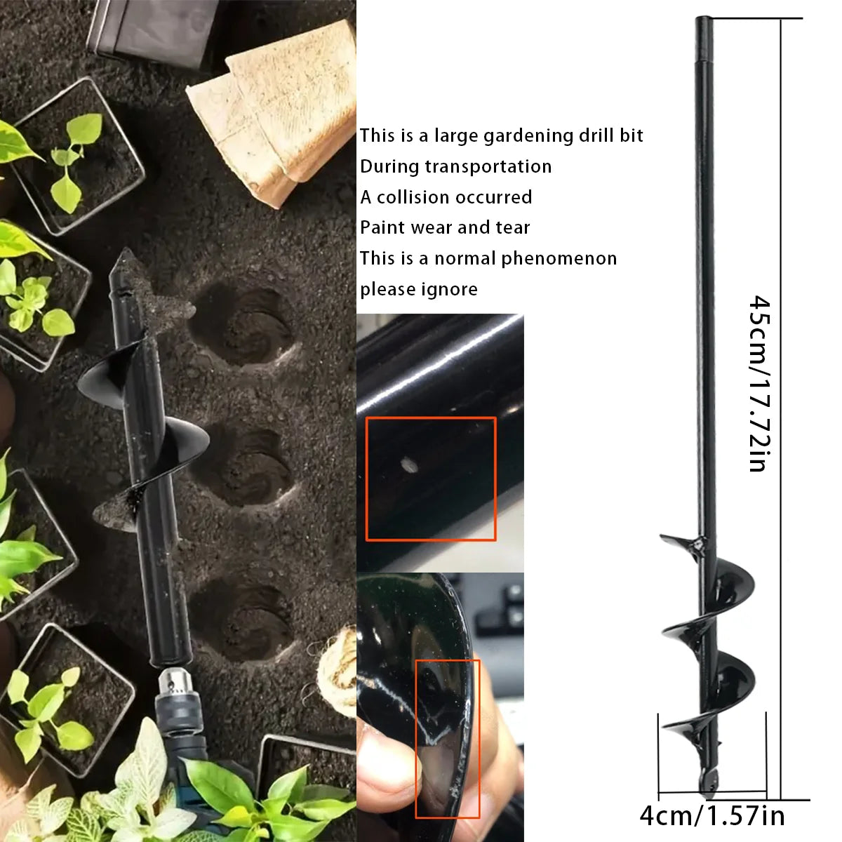 Spiraal boorbit - Spiraalboorbit voor thuis aanplanten - Plantgereedschap voor het losmaken van de grond en het graven van gaten, tuinboorbit,