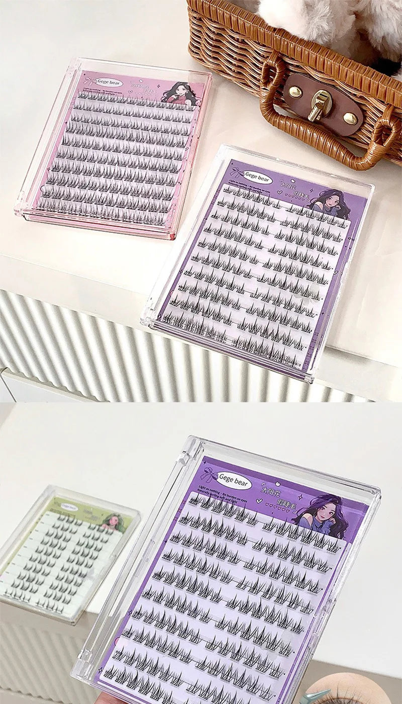 Gege Bear Lijmloze Valse Wimpers - Eenvoudige 3-Staps Applicatie, Natuurlijke Look, Perfect voor Beginners met Zonnebloem Desig