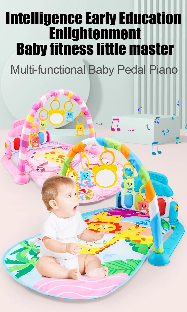 Tappeto Palestrina per Neonati con Pianoforte e Musica, Giochi da Passeggio, Tappetino per Gattonare con Pedali, Gioco Educativo da 0 a 36 Mesi
