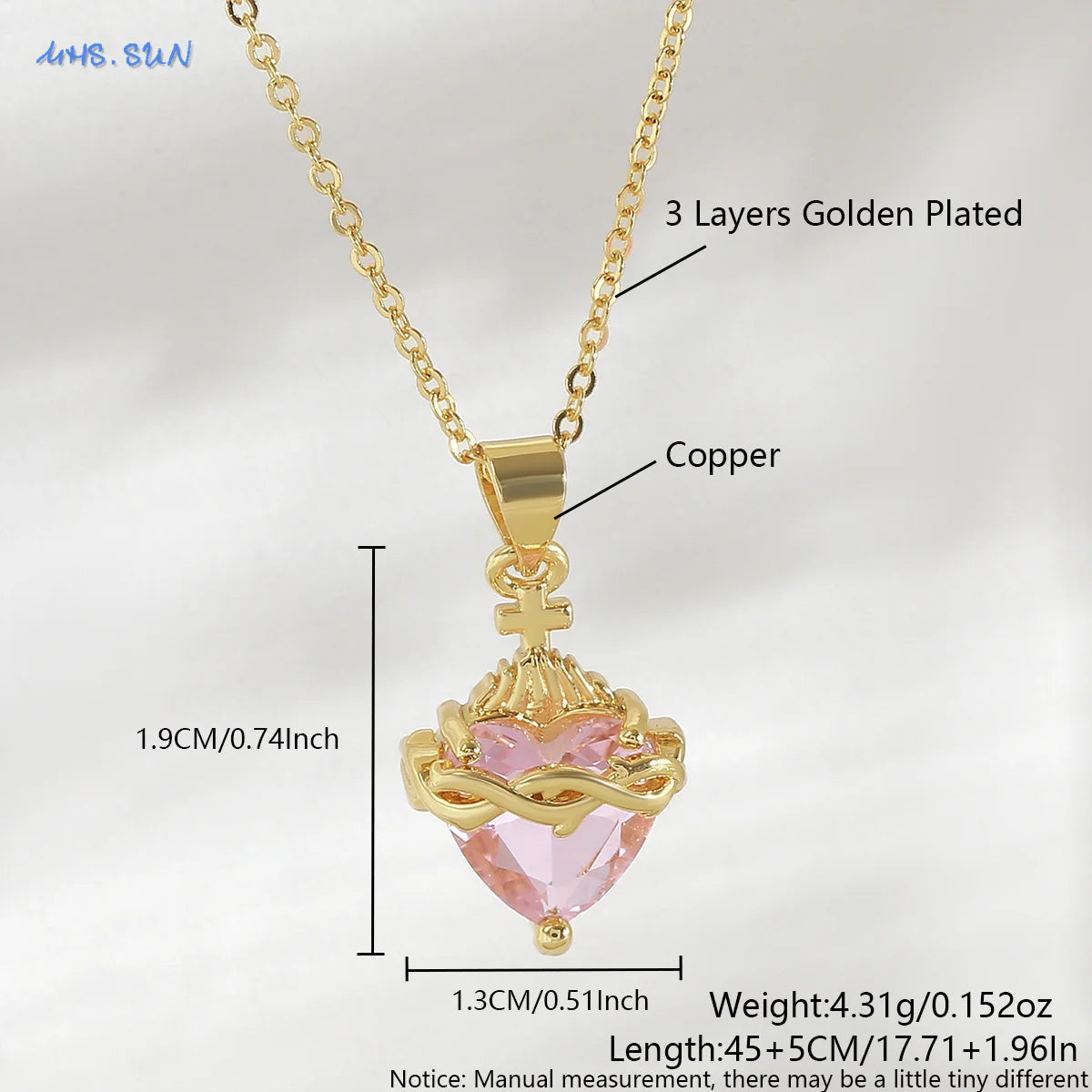SUNSLL Heilig Rood Hart Kruis Zirkonia Hangers Kettingen Luxe Vrouwen Verguld Romantische Liefde Jubileum Sieraden Geschenken