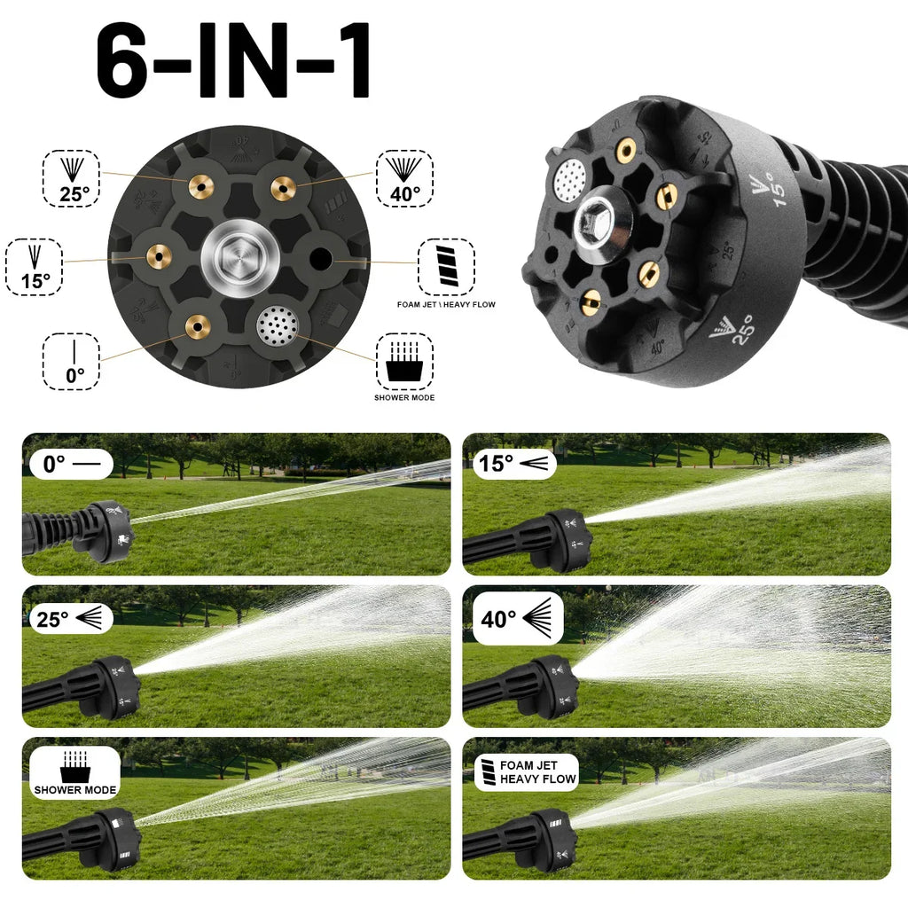 Gisam Pistola Idropulitrice Elettrica Brushless ad Alta Pressione 250 Bar, 4 Marcia, per Lavaggio Auto e Casa, compatibile con Batteria Makita 18V