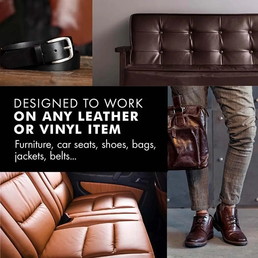 Leather Recoloring Balm, Leather & Vinyl Color Restorer Conditioner – Repairs Faded & Scratched Leather Color