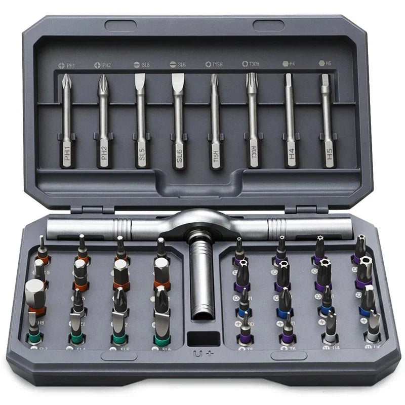Set di cacciaviti magnetici 24 in 1 Cacciavite a cricchetto magnetico compatto e portatile con manico motore reversibile ad alta coppia