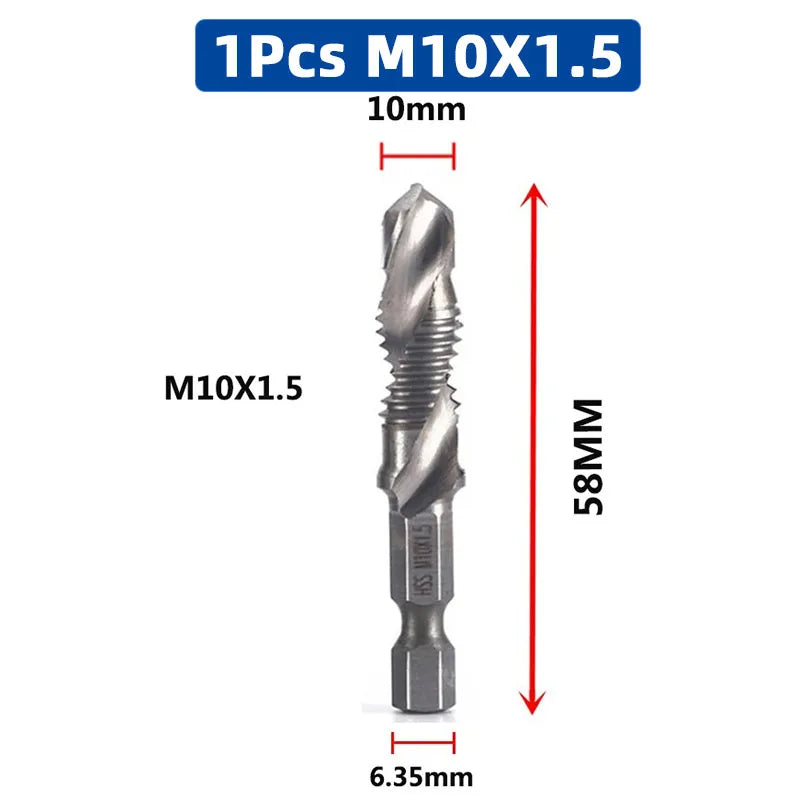 SIQICNC Schacht Titanium Gecoat HSS Schroefdraad Metrische Tapboortjes Schroefmachine Samengestelde Tap M3 M4 M5 M6 M8 M10 Handgereedschap