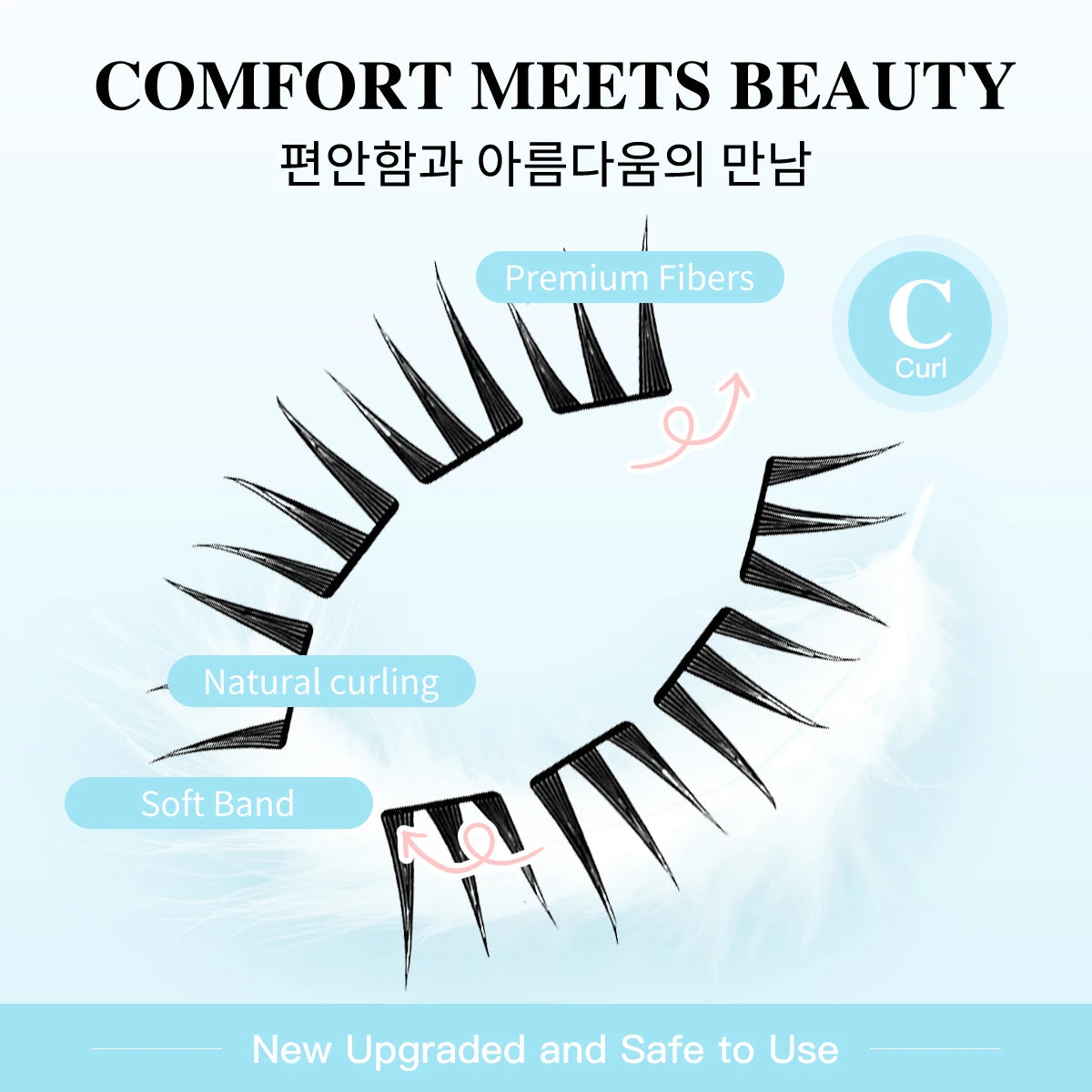 80 Cluster No-Gule Fairy False Eyelashes 10-13mm Thin Individual Lashes Naturally Heat Bonded Extension for Natural Soft Fluffy