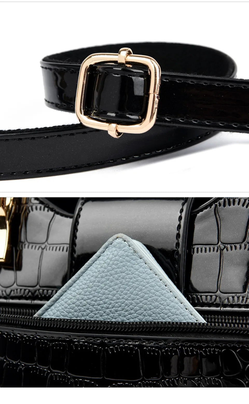 KAIDIFEINIROO Borsa a tracolla casual da donna in pelle PU con tracolla a marsupio, grande capacità, tre strati