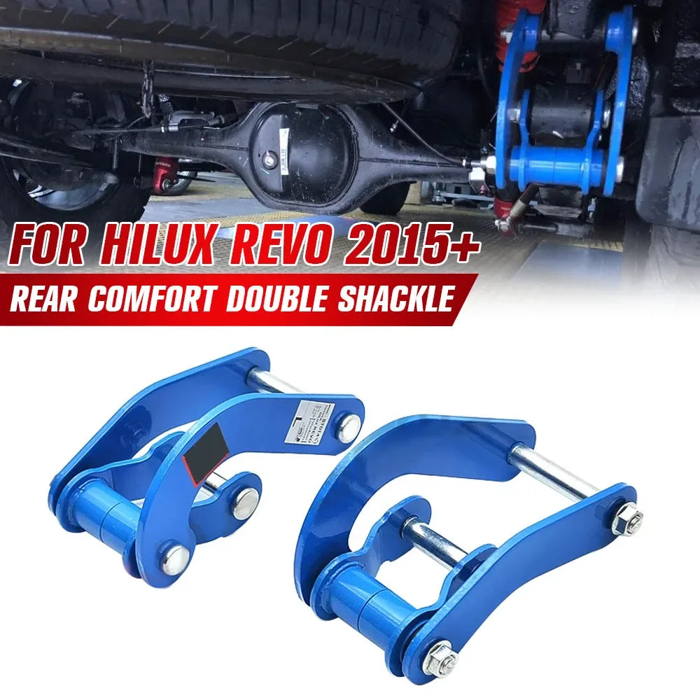 2pcs Comfort Rear G-Shackle Fit For Toyota Hilux REVO 2015+ Car Rear Leaf Spring Suspension Comfort Double G-Shackles Lift Kits