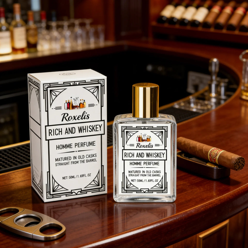 Profumo al Whisky Roxelis Trasuda Eleganza Fascino Duraturo Aumenta la Fiducia Fragranza Leggera Spray Profumato per Uomo 50ml