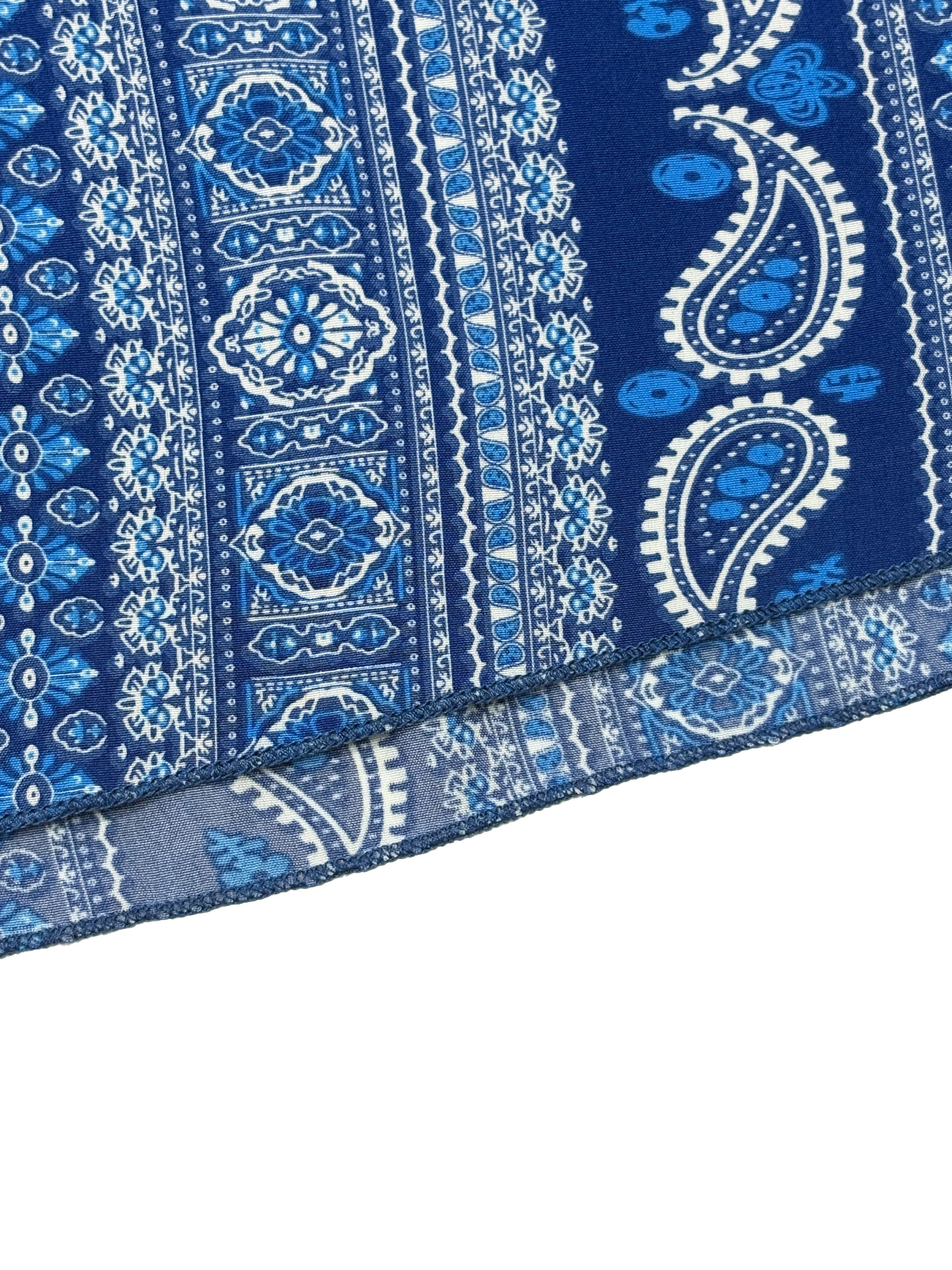 Dames Zomer Jurk met Etnisch Patroon, Open Rug en Split - Dames Zomerkleding Boho Mode Ruches Lange Jurk voor Strand