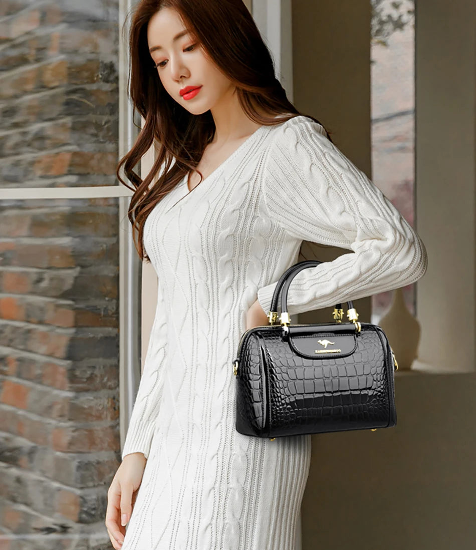 Borsa da donna in pelle di coccodrillo, nuova moda 2024, borse a tracolla da donna di lusso firmate, borsa da ragazza retrò alla moda, portafoglio Bolsas