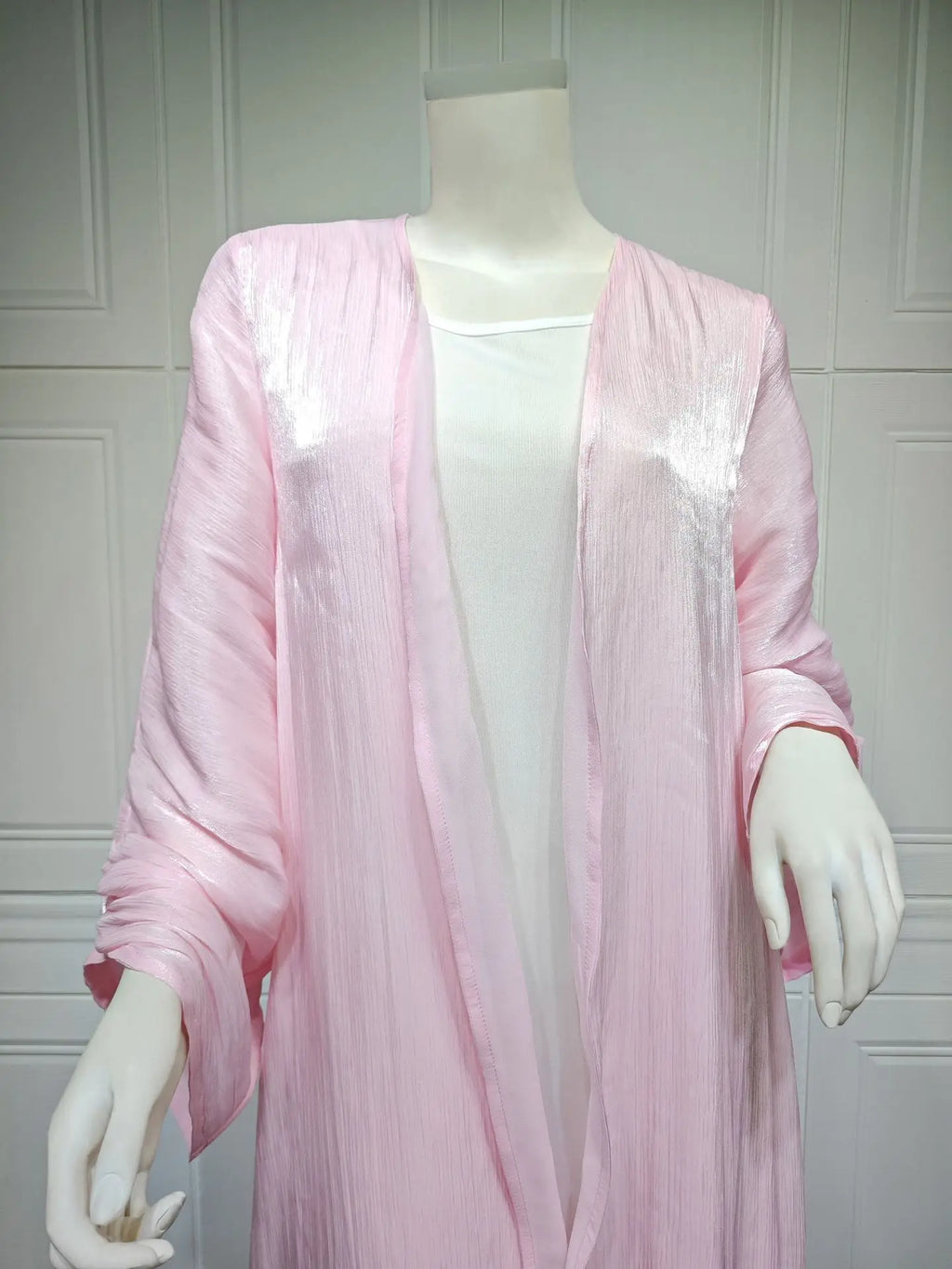 Eid Zijdeachtige Abaya's voor Vrouwen Moslim Jalabiya Ramadan Jurk met Knopen Mouwen Ramadan Kaftan Feestjurken Vestido Largo Cardigan