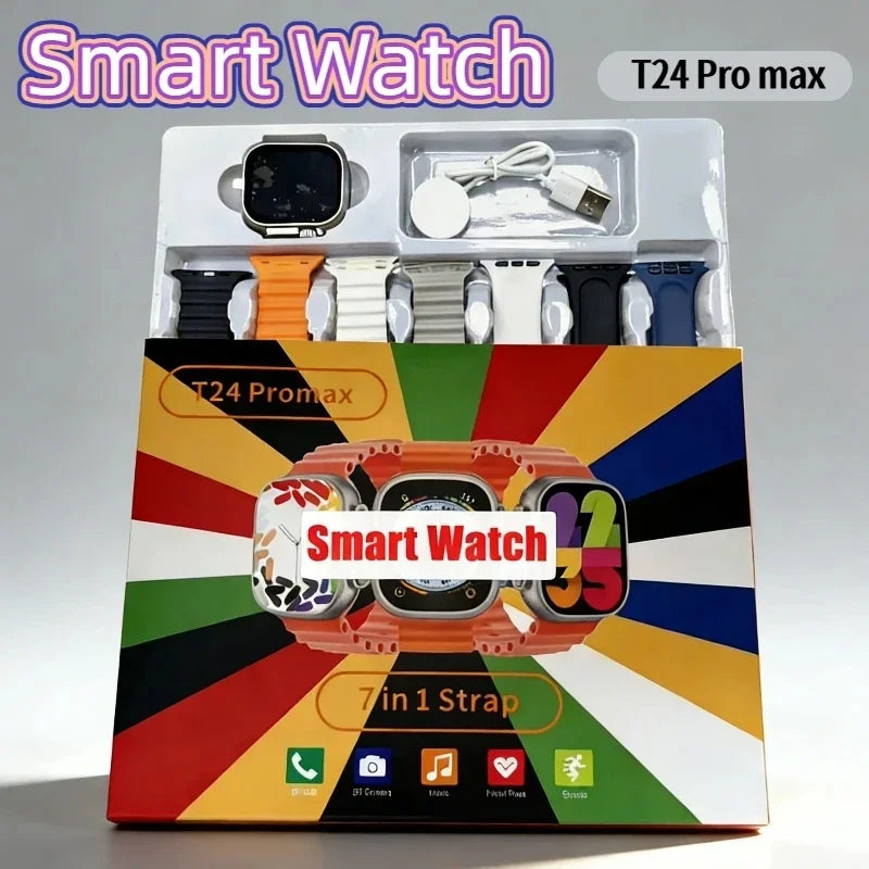 7 in 1 strap watch DT900 Support Music Wireless charging Bluetooth Calling Health& Fitness Tra Sports smart watch men and women